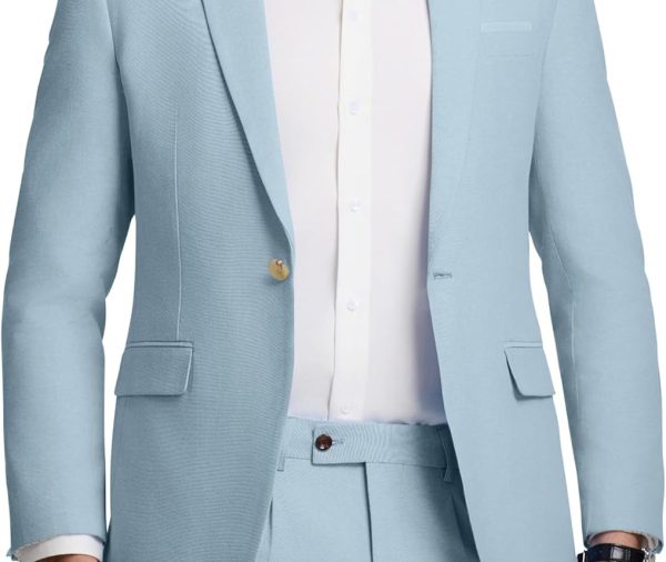 Mens Suit Slim Fit 2 Piece Suits for Men Formal Suit Jacket Pants Business Casual Suits Wedding Prom Tuxedos