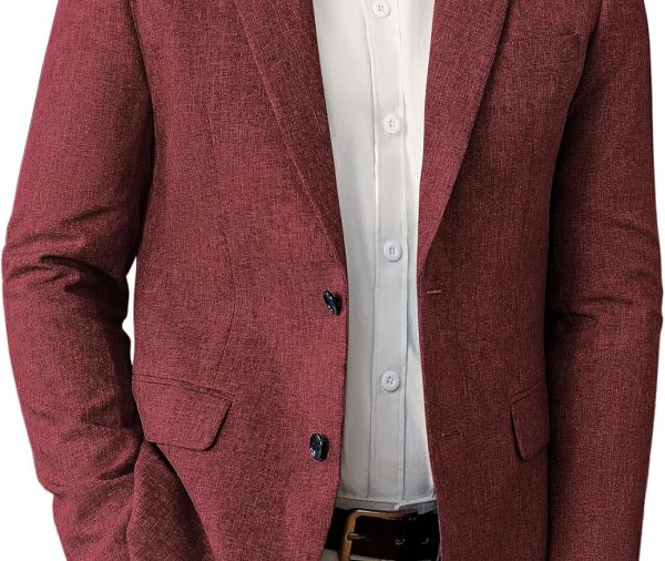 Mens Sport Coats Casual Blazer Two Button Lightweight Business Suit Jacket