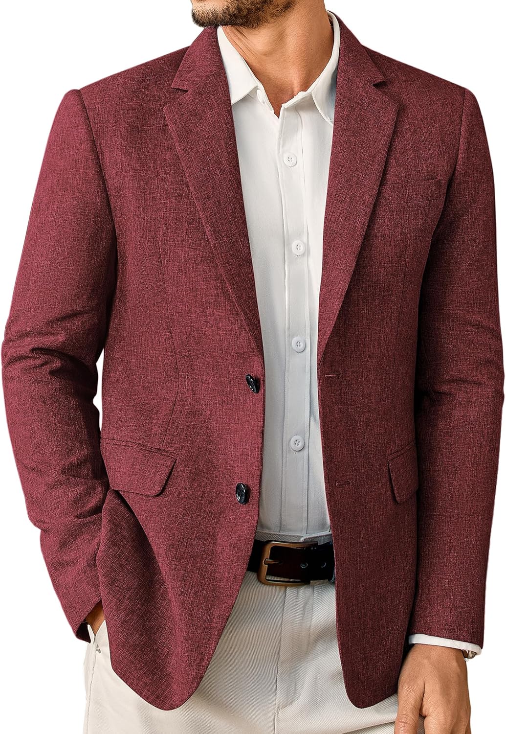 Mens Sport Coats Casual Blazer Two Button Lightweight Business Suit Jacket